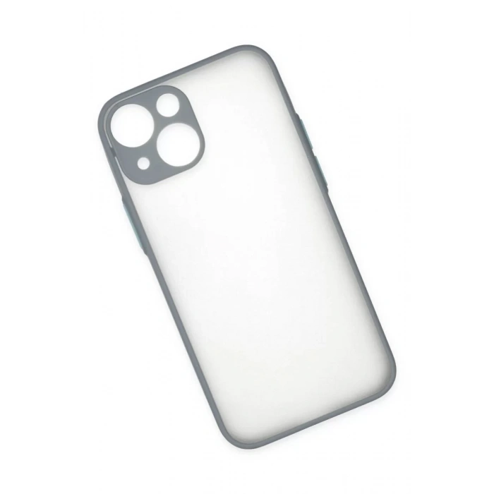 Apple iPhone 15 Plus Kılıf Montreal Silikon Kapak - Gri