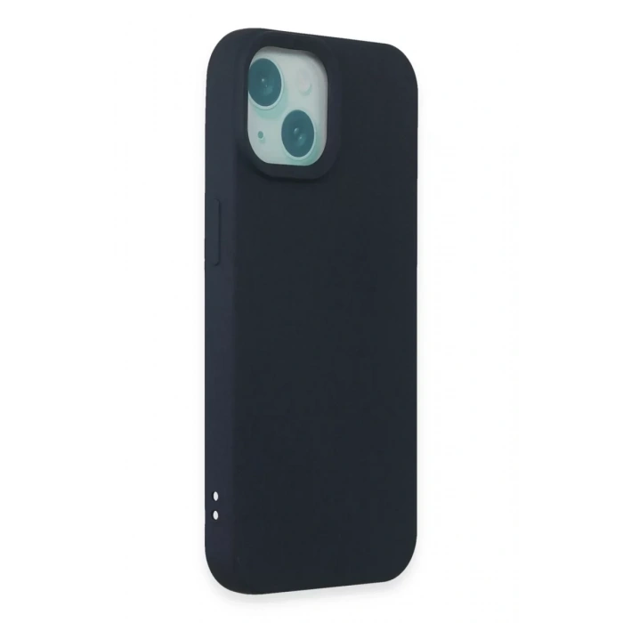 Apple iPhone 15 Plus Kılıf Nano içi Kadife Silikon - Lacivert