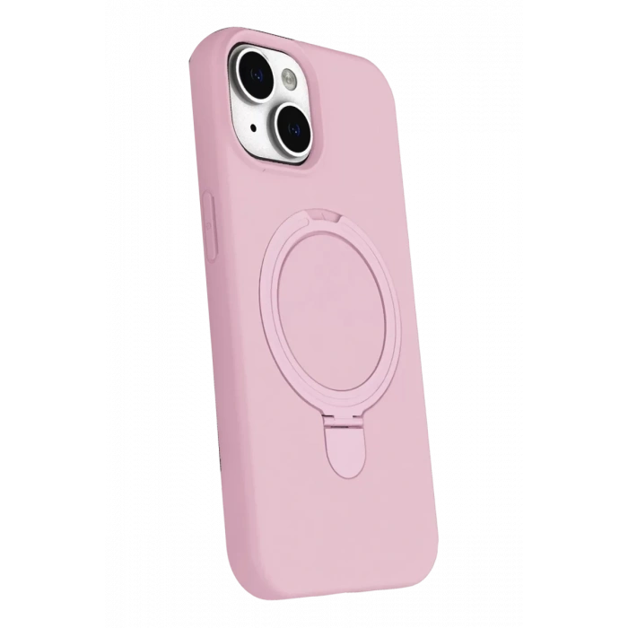 Apple iPhone 15 Plus Regal Magsafe Standlı Kapak - Açık Pembe