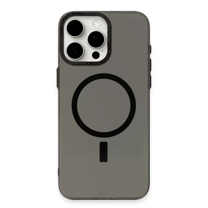 Apple iPhone 15 Pro Kılıf Anka PC Magneticsafe Sert Metal Kapak - Siyah