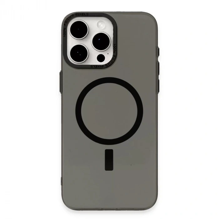 Apple iPhone 15 Pro Kılıf Anka PC Magneticsafe Sert Metal Kapak - Siyah