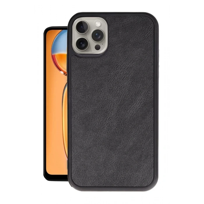 Apple iPhone 15 Pro Kılıf Aras Deri Kapak - Siyah