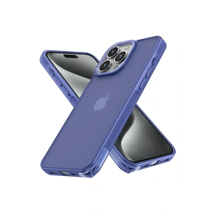 Apple iPhone 15 Pro Kılıf Elegant Kapak - Açık Mavi