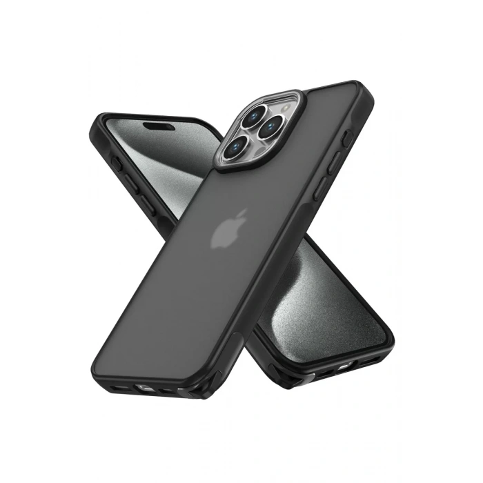 Apple iPhone 15 Pro Kılıf Elegant Kapak - Siyah