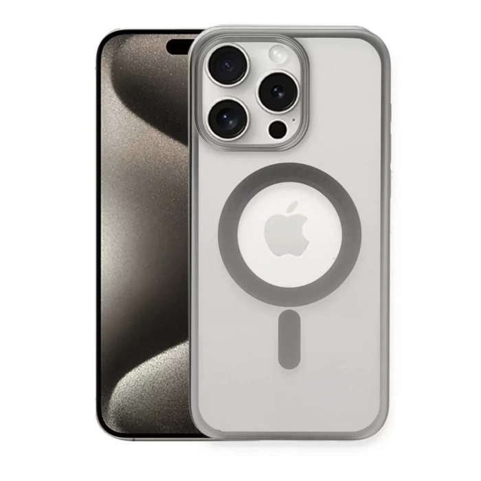 Apple iPhone 15 Pro Kılıf Erozi Magsafe Kapak - Gümüş