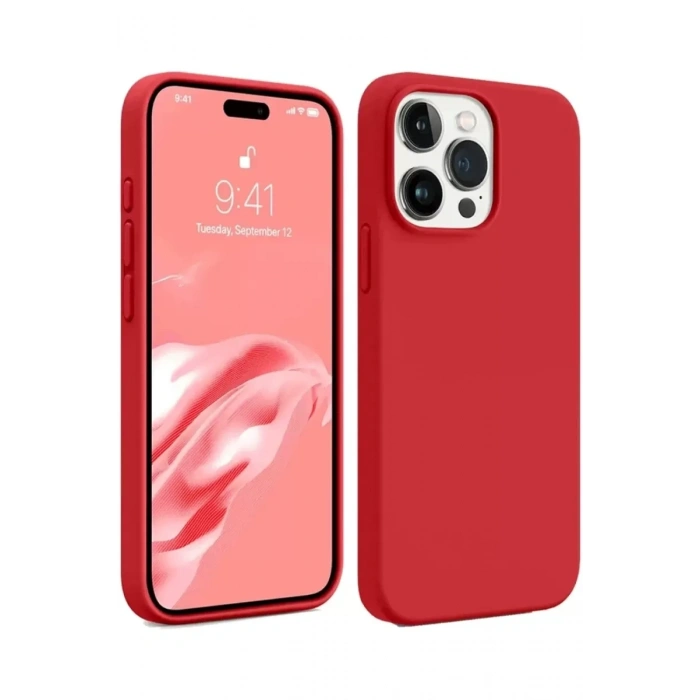 Apple iPhone 15 Pro Kılıf First Silikon - Kırmızı