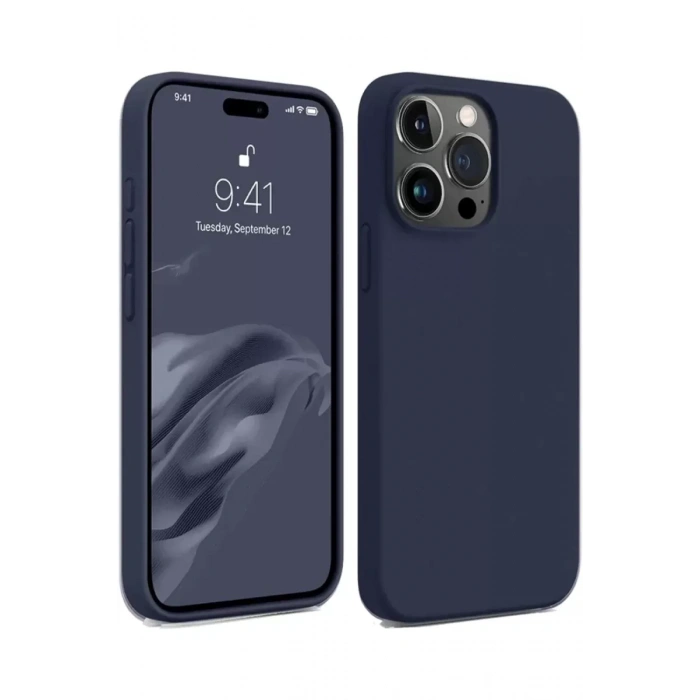 Apple iPhone 15 Pro Kılıf First Silikon - Lacivert