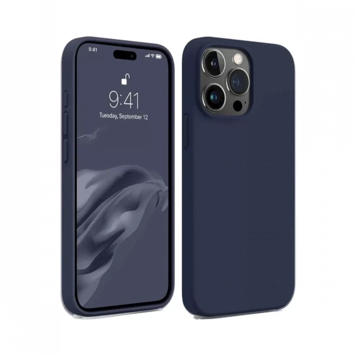 Apple iPhone 15 Pro Kılıf First Silikon - Lacivert