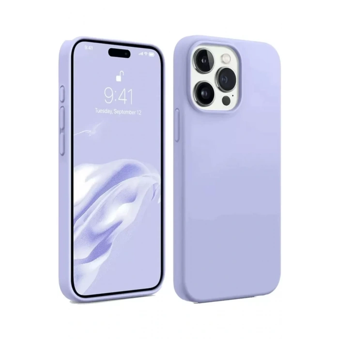 Apple iPhone 15 Pro Kılıf First Silikon - Lila