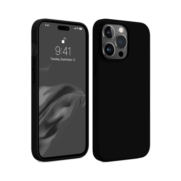 Apple iPhone 15 Pro Kılıf First Silikon - Siyah