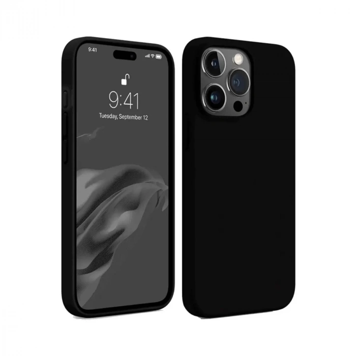 Apple iPhone 15 Pro Kılıf First Silikon - Siyah