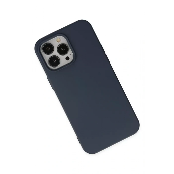 Apple iPhone 15 Pro Kılıf Nano içi Kadife Silikon - Lacivert