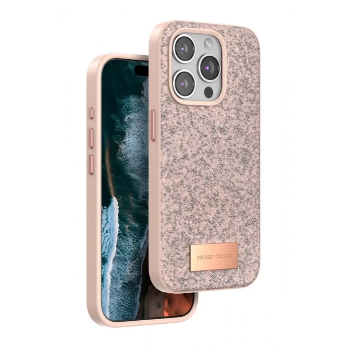Apple iPhone 15 Pro Max Bright Simli Kapak - Pembe