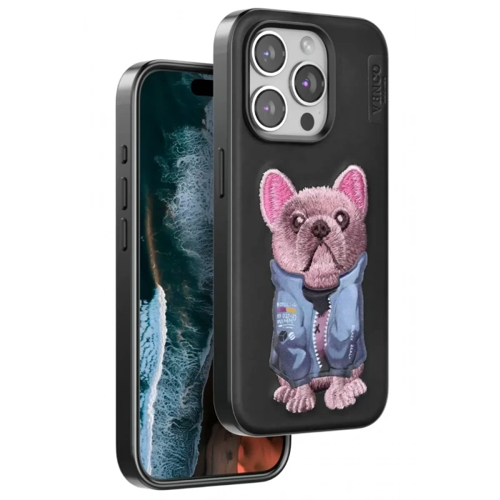Apple iPhone 15 Pro Max Cute Desenli Kapak - Siyah