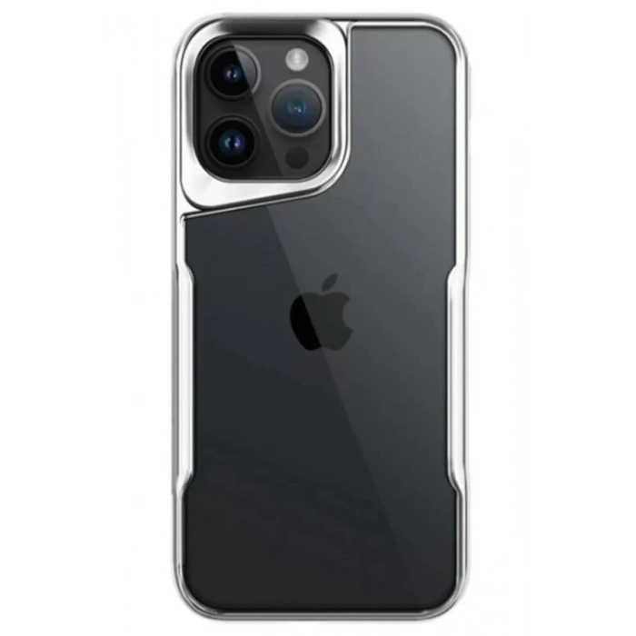 Apple iPhone 15 Pro Max Kılıf Boyi Silikon Kapak - Gümüş