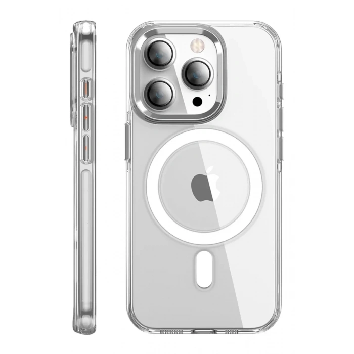 Apple iPhone 15 Pro Max Kılıf Crystal Magsafe Kapak - Şeffaf