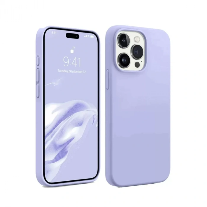 Apple iPhone 15 Pro Max Kılıf First Silikon - Lila