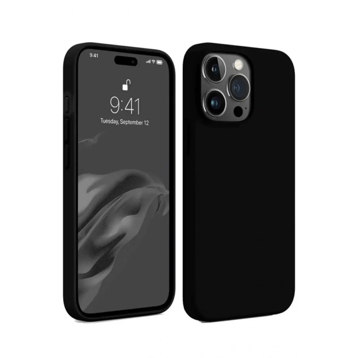 Apple iPhone 15 Pro Max Kılıf First Silikon - Siyah