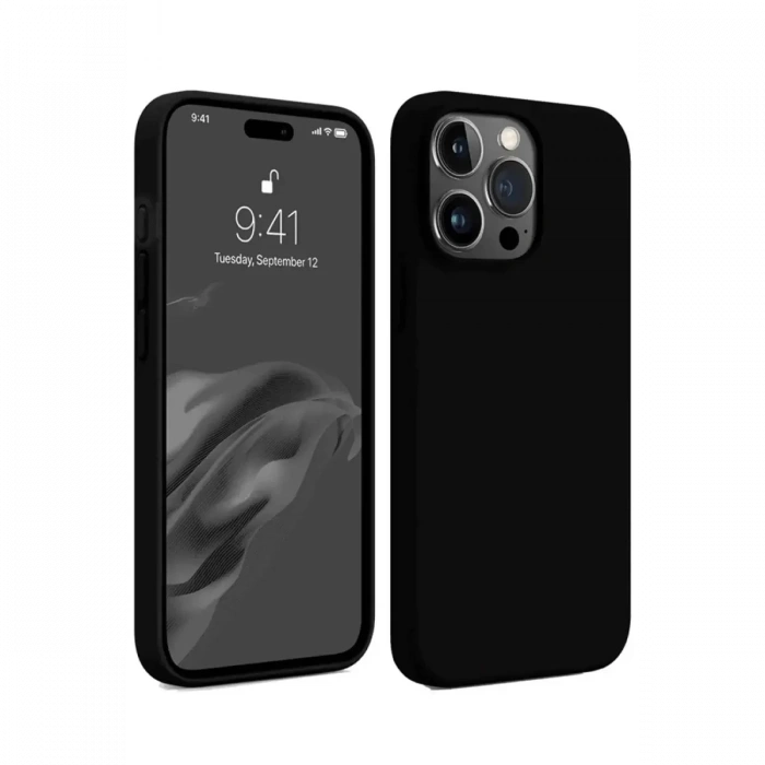 Apple iPhone 15 Pro Max Kılıf First Silikon - Siyah