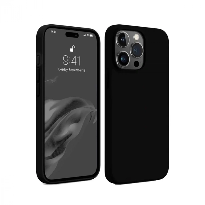 Apple iPhone 15 Pro Max Kılıf First Silikon - Siyah