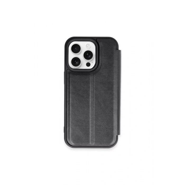 Apple iPhone 15 Pro Max Kılıf Flip Cover - Siyah