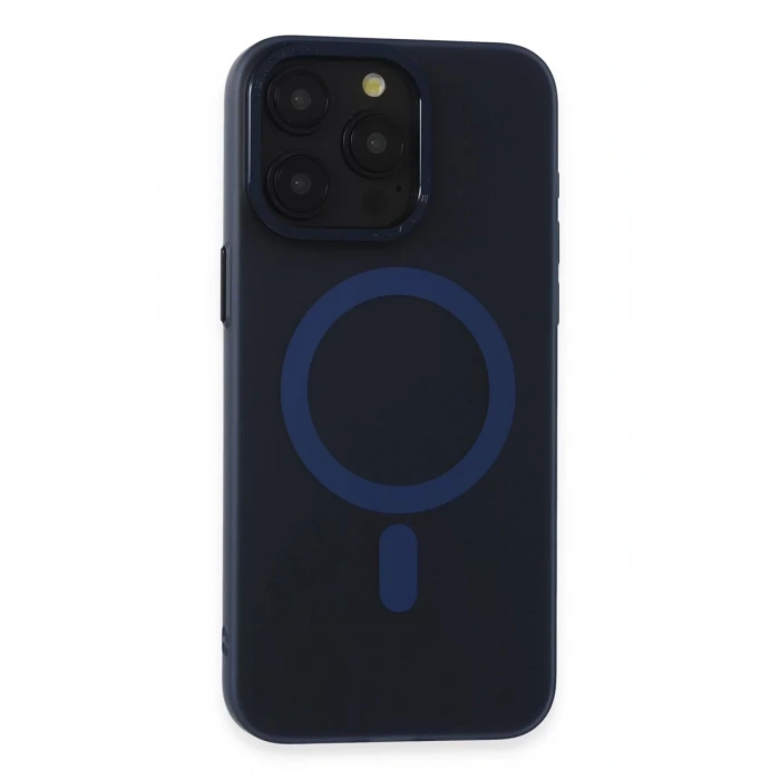 Apple iPhone 15 Pro Max Kılıf Lodos Magneticsafe Mat Kapak - Mavi