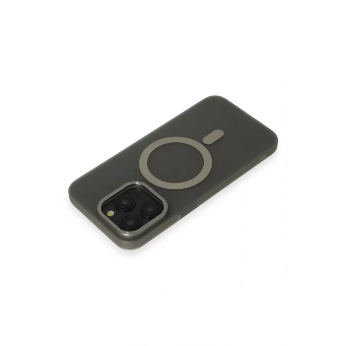 Apple iPhone 15 Pro Max Kılıf Lodos Magneticsafe Mat Kapak - Titan Gri
