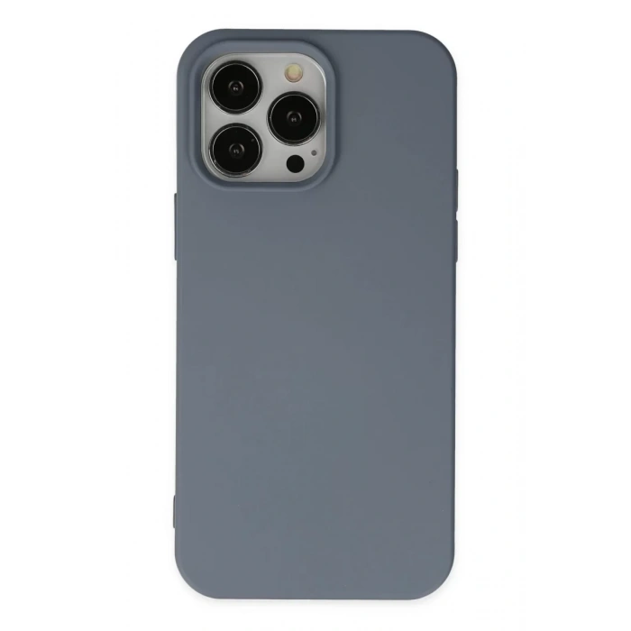 Apple iPhone 15 Pro Max Kılıf Nano içi Kadife Silikon - Gri