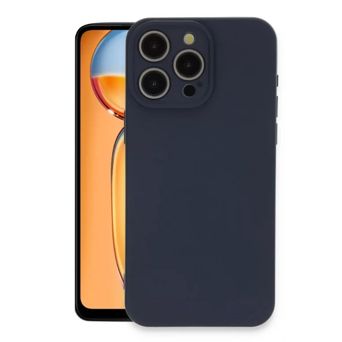 Apple iPhone 15 Pro Max Kılıf Nano içi Kadife Silikon - Lacivert
