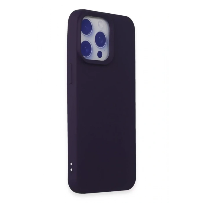 Apple iPhone 15 Pro Max Kılıf Nano içi Kadife Silikon - Mor