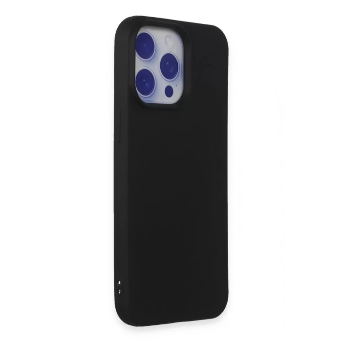 Apple iPhone 15 Pro Max Kılıf Nano içi Kadife Silikon - Siyah