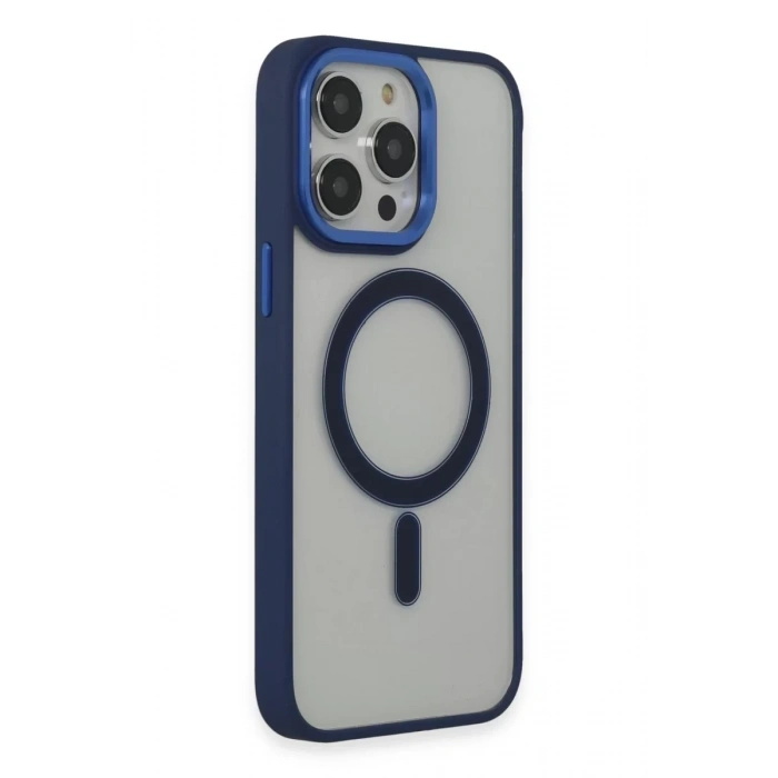 Apple iPhone 15 Pro Max Kılıf Room Magneticsafe Silikon - Lacivert