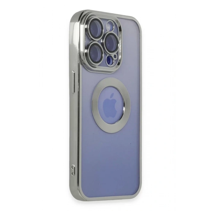 Apple iPhone 15 Pro Max Kılıf Slot Silikon - Gümüş