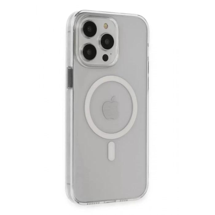 Apple iPhone 15 Pro Max Kılıf Tron Şeffaf Magsafe Kapak - Şeffaf