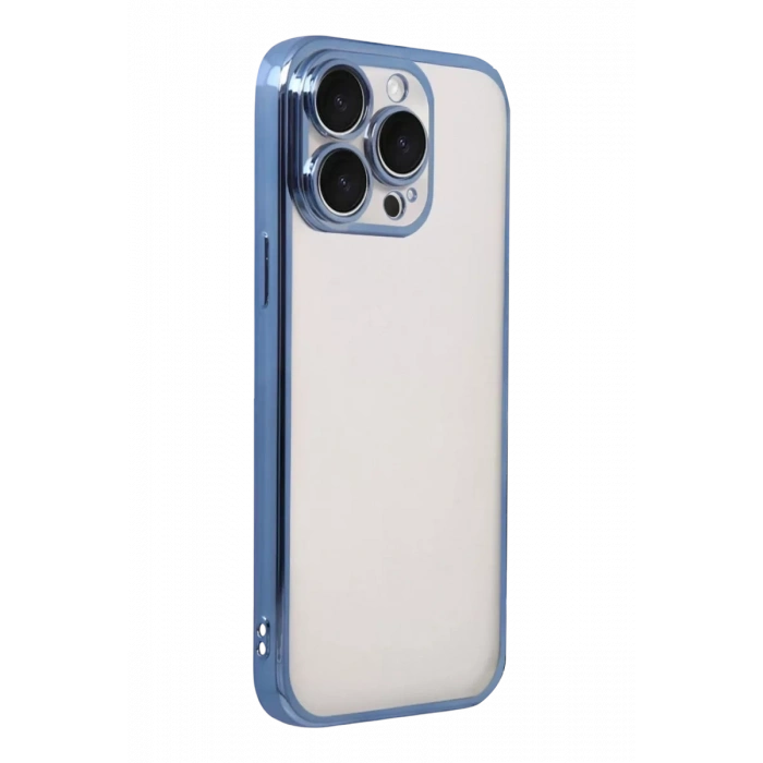 Apple iPhone 15 Pro Max Lensli Silikon - Açık Mavi