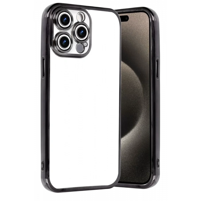 Apple iPhone 15 Pro Max Lensli Silikon - Siyah