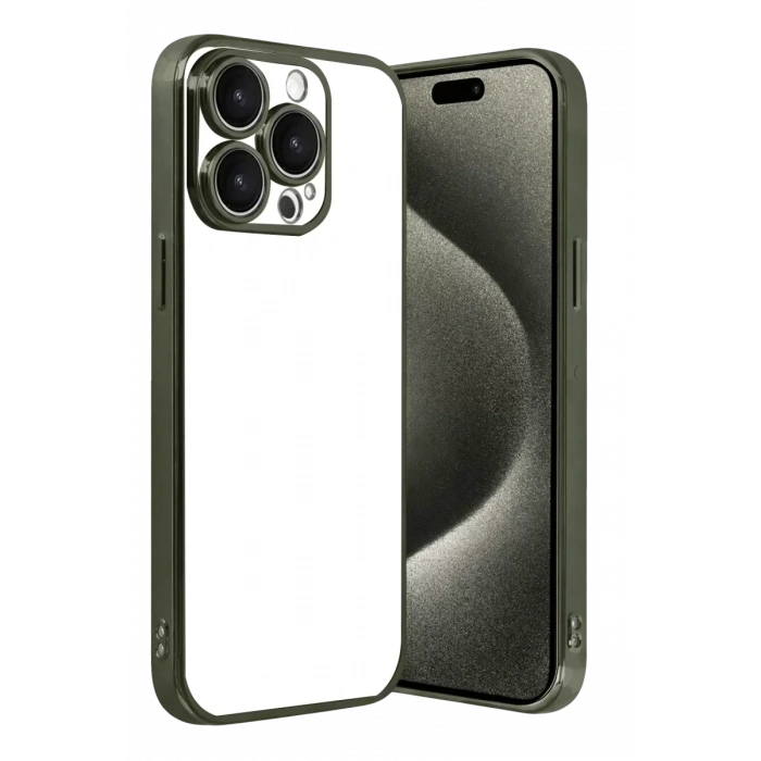 Apple iPhone 15 Pro Max Lensli Silikon - Yeşil
