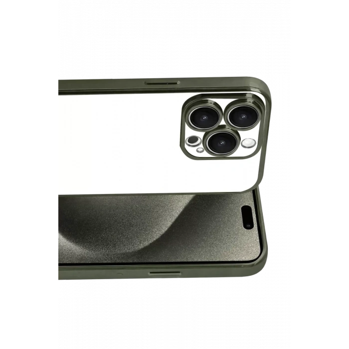 Apple iPhone 15 Pro Max Lensli Silikon - Yeşil