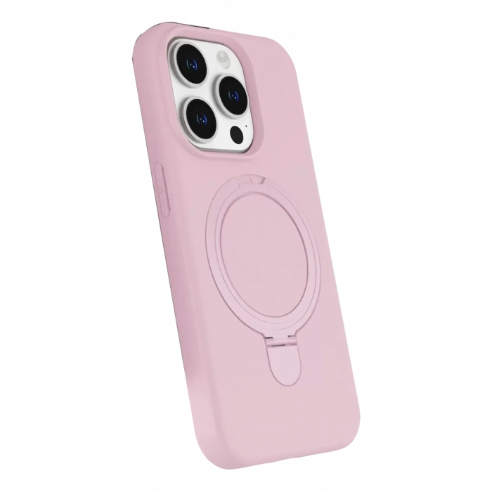 Apple iPhone 15 Pro Max Regal Magsafe Standlı Kapak - Açık Pembe