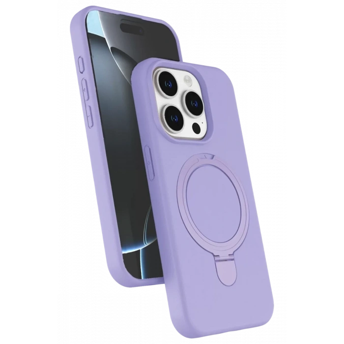 Apple iPhone 15 Pro Max Regal Magsafe Standlı Kapak - Lila