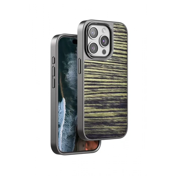 Apple iPhone 15 Pro Max Wave Kapak - Koyu Kahve