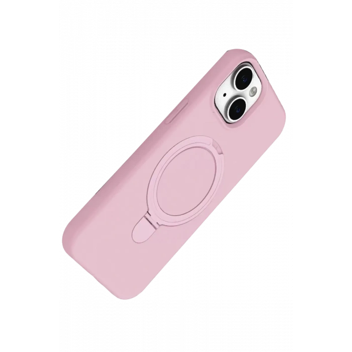 Apple iPhone 15 Regal Magsafe Standlı Kapak - Açık Pembe
