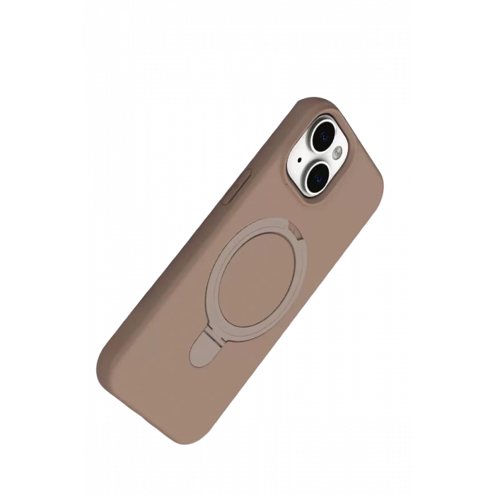 Apple iPhone 15 Regal Magsafe Standlı Kapak - Çöl Titanyum