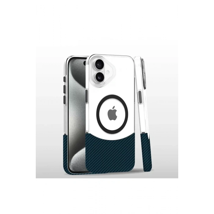 Apple iPhone 16 Carbon Puzzle Magsafe Kapak - Yeşil