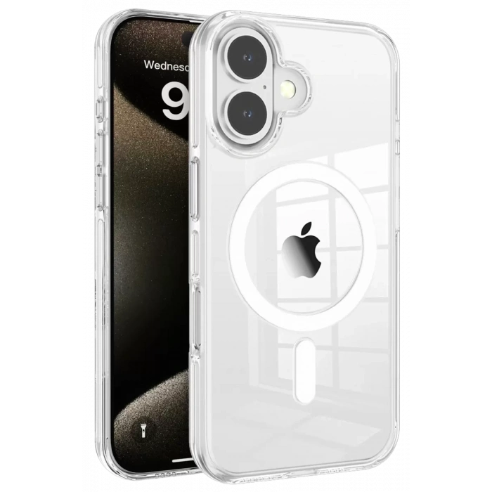 Apple iPhone 16 Gleam PC Sert Magsafe Kılıf - Şeffaf