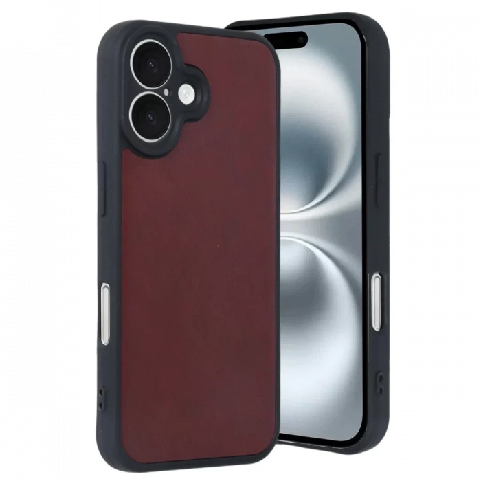Apple iPhone 16 Kılıf Aras Deri Kapak - Bordo