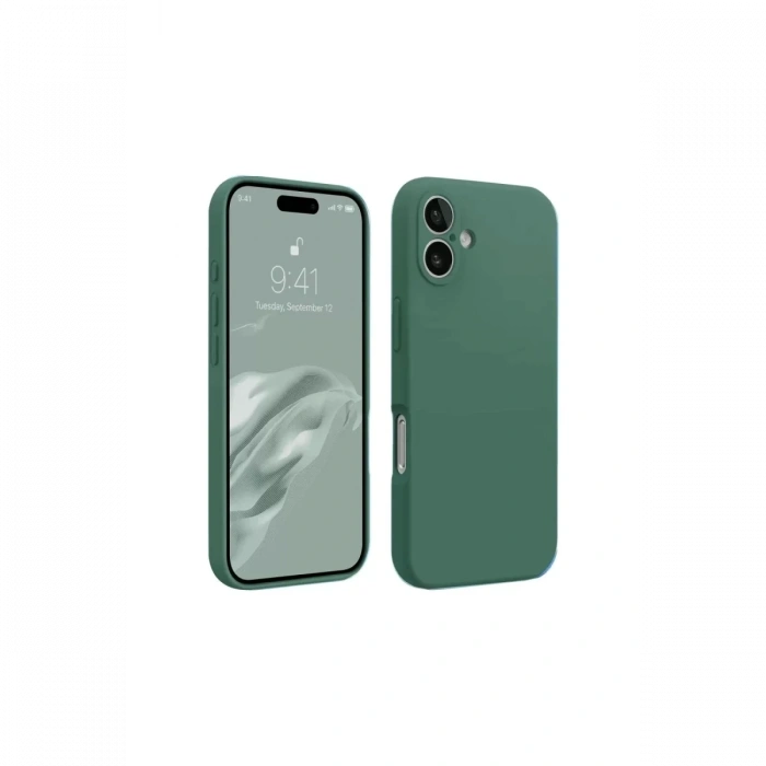 Apple iPhone 16 Kılıf First Silikon - Koyu Yeşil