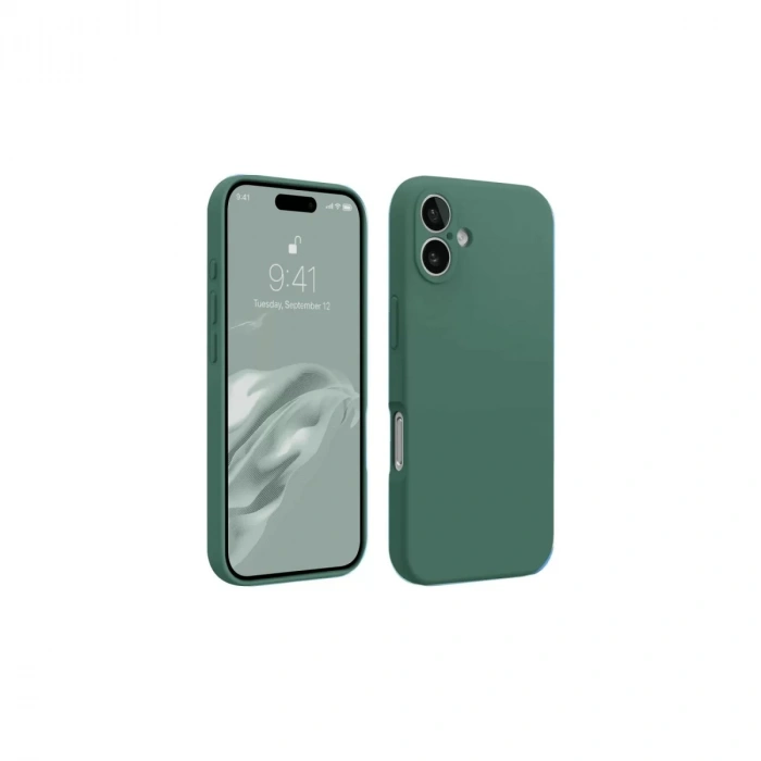 Apple iPhone 16 Kılıf First Silikon - Koyu Yeşil