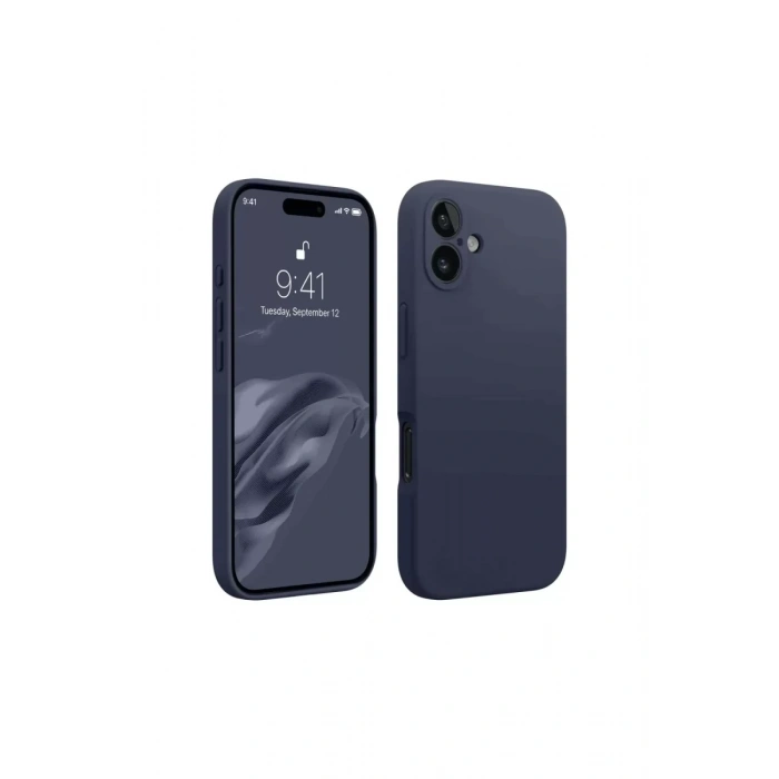 Apple iPhone 16 Kılıf First Silikon - Lacivert