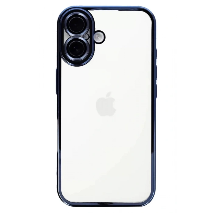 Apple iPhone 16 Kılıf Lensli Silikon - Açık Mavi